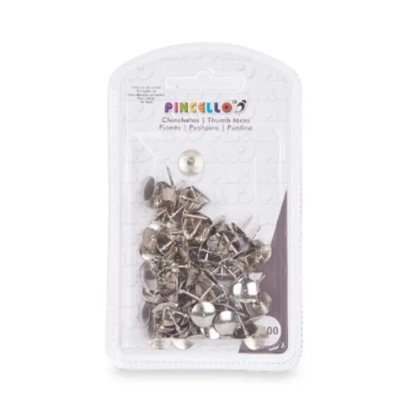 Drawing pins Pincello Silver Metal (24 Units)