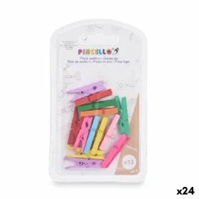 Clamps Pincello Multicolour Wood Small (24 Units)