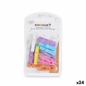Clamps Pincello Multicolour Wood Medium (24 Units)