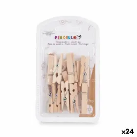 Clamps Pincello Brown Wood Medium (24 Units)