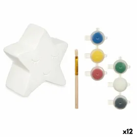 Krājkastīte apgleznošanai Pincello Balts 12,8 x 12,6 x 8,2 cm 12,5 x 12,5 x 5,5 cm Zvaigzne (12 gb.)