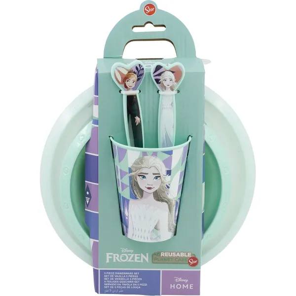 Vaikiškas indų rinkinys Frozen CZ11310 Plastmasinis (5 Dalys)