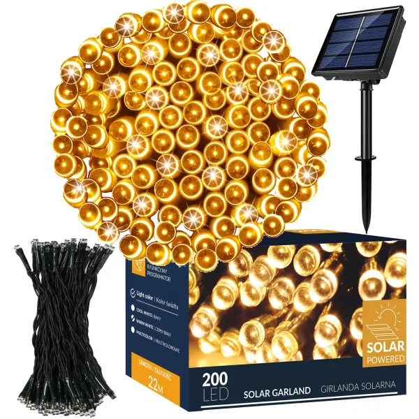 Jouluvalot aurinkokennolla Springos CL4150 22 m