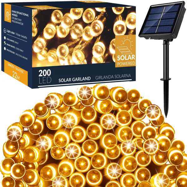 Jouluvalot aurinkokennolla Springos CL4150 22 m