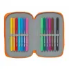 Двойной пенал Valencia Basket M854 Синий Оранжевый 12.5 x 19.5 x 4 cm (28 Предметы)