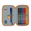 Tuplapenaali Valencia Basket M854 Sininen Oranssi 12.5 x 19.5 x 4 cm (28 Kappaletta)