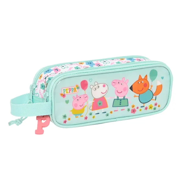 Kaksilokeroinen laukkku Peppa Pig Cosy corner Vaaleansininen (21 x 8 x 6 cm)