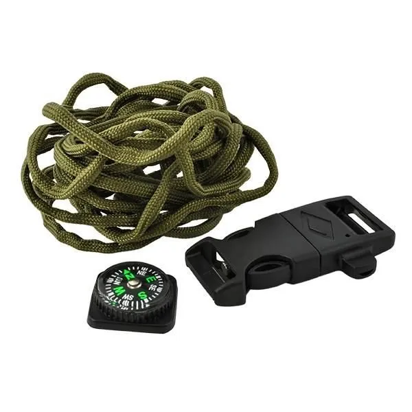 SURVIVAL bracelet with accessories - green
