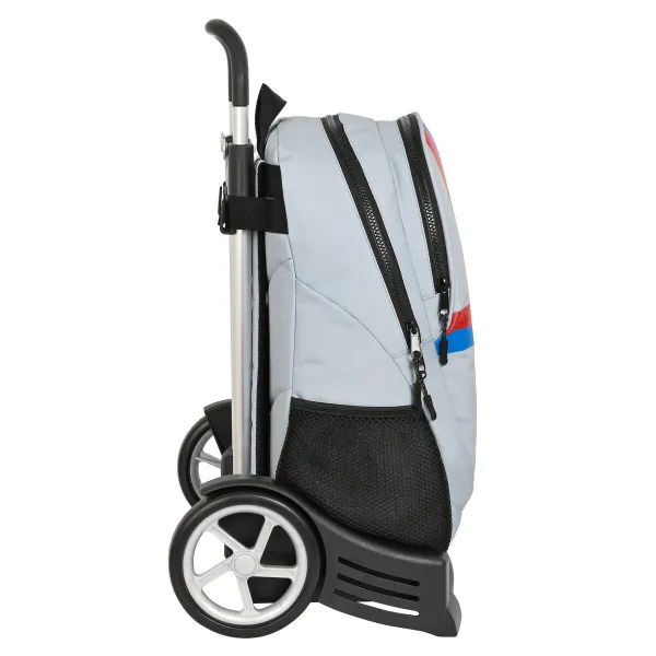 School Rucksack with Wheels F.C. Barcelona Grey 32 x 44 x 16 cm