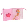 Trīsvietīgs futrālis Barbie Girl Rozā 22 x 12 x 3 cm