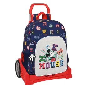 Skolas mugursoma ar riteņiem Mickey Mouse Clubhouse Only one Tumši Zils 33 x 42 x 14 cm