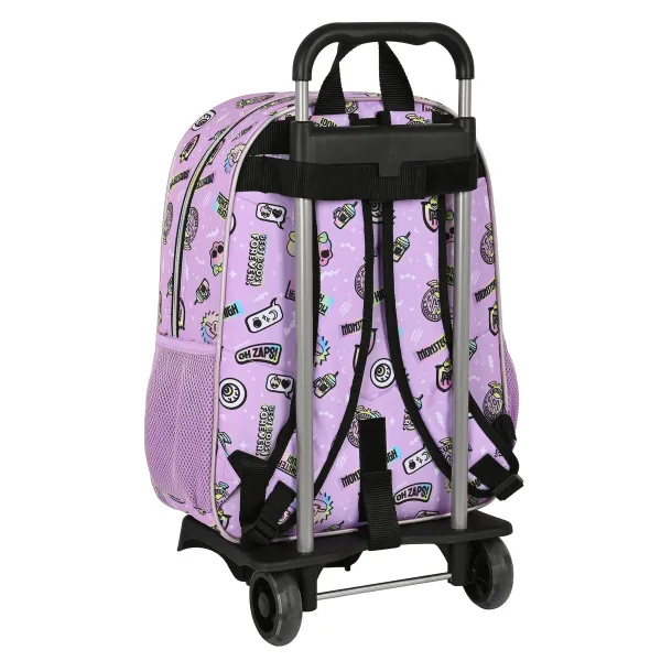 Skolas mugursoma ar riteņiem Monster High Best boos Ceriņš 33 x 42 x 14 cm