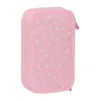 Dvigubo pieštuko dėklas Glow Lab Sweet home Rožinė 12.5 x 19.5 x 4 cm (28 Dalys)