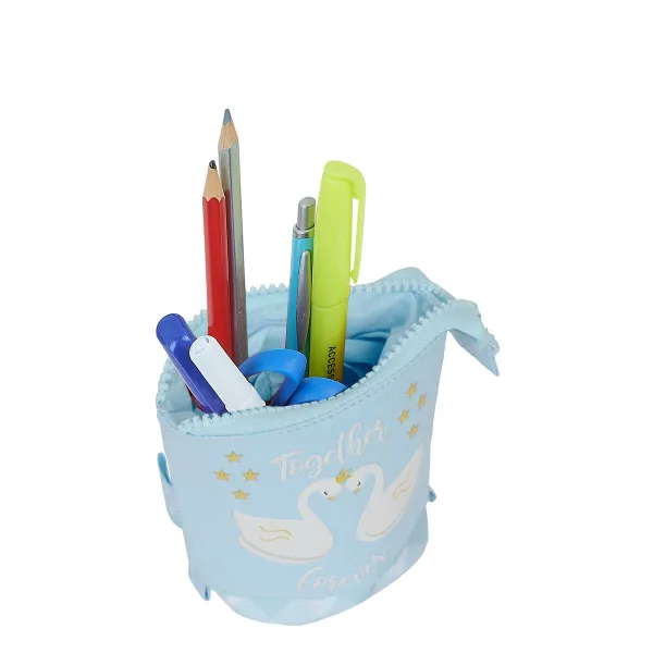 Pencil Holder Case Glow Lab Cisnes Light Blue 8 x 19 x 6 cm
