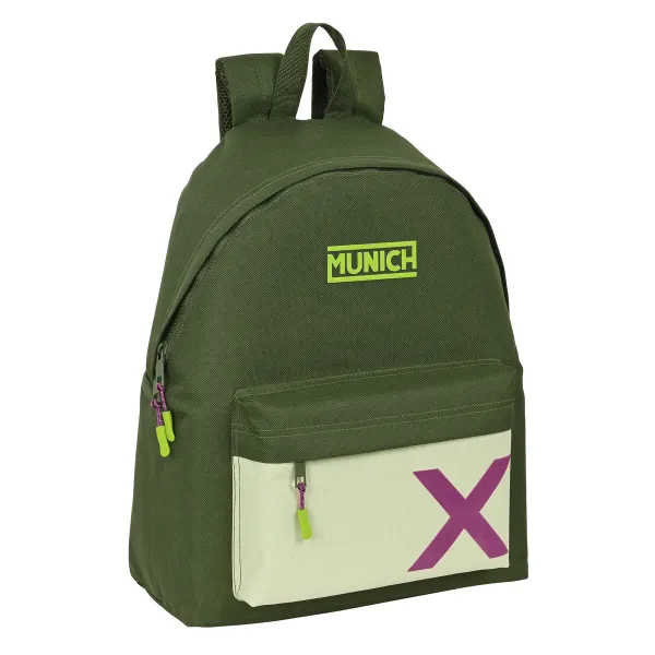 Skolas soma Munich Bright khaki Zaļš 33 x 42 x 15 cm