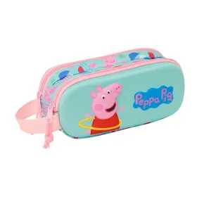 Kaksilokeroinen laukkku Peppa Pig Vihreä Pinkki 21 x 8 x 6 cm 3D