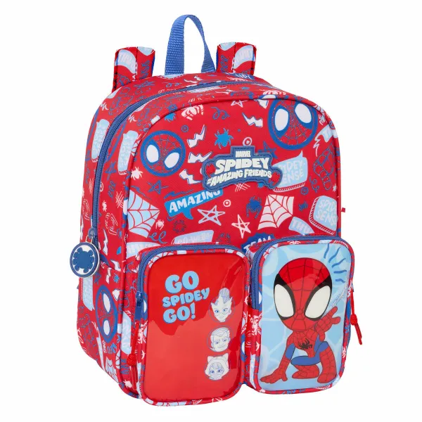 Skolas soma Spider-Man Rescue Zils Sarkans 22 x 27 x 10 cm