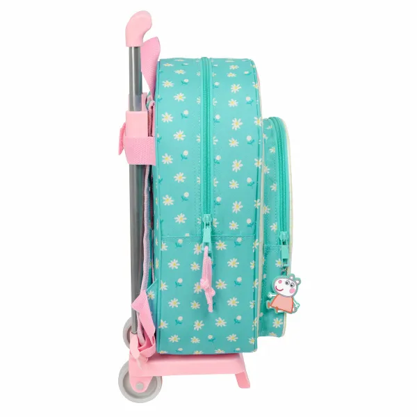 Reppu pyörillä Peppa Pig Pretty flowers Keltainen Mintunvihreä 26 x 11 x 67 cm 26 x 34 x 11 cm