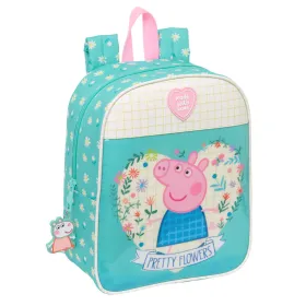 Vaikiškas krepšys Peppa Pig Pretty flowers Geltona Mėtos 22 x 27 x 10 cm