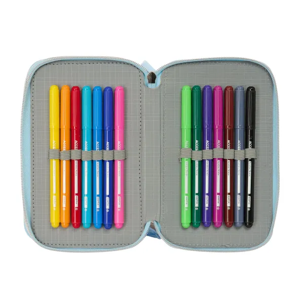 School Case with Accessories Frozen Ice magic Light Blue 12,5 x 19,5 x 5,5 cm 37 Pieces