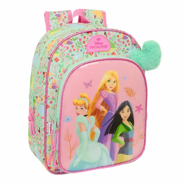 Mokyklinis krepšys Disney Princess Bloom Rožinė Akvamarinas 26 x 34 x 11 cm