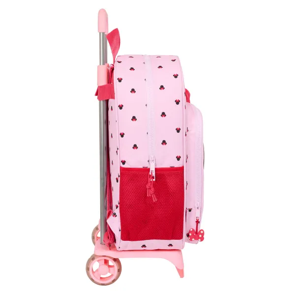 Reppu pyörillä Minnie Mouse Naive Pinkki 33 x 42 x 14 cm