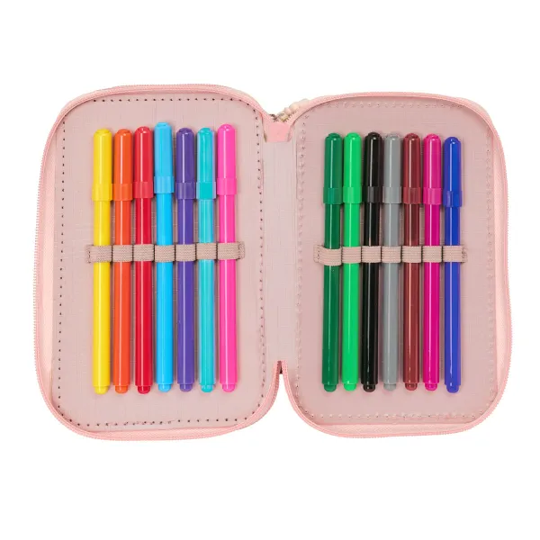 School Case with Accessories Lilo & Stitch Beach Pink 12,5 x 19,5 x 5,5 cm 37 Pieces