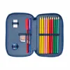 Double Pencil Case Cars Racing Navy Blue 12.5 x 19.5 x 4 cm Double Pencil Case 29 Pieces