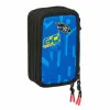 Triple Pencil Case Hot Wheels Let's race Blue Black 12,5 x 19,5 x 5,5 cm 37 Pieces