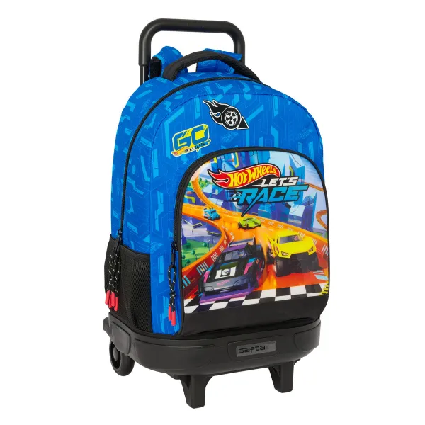 Reppu pyörillä Hot Wheels Let's race Sininen Musta 33 x 45 x 22 cm