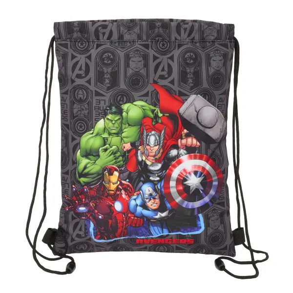 Сумка-рюкзак на веревках The Avengers Vendetta Чёрный 26 x 34 x 1 cm