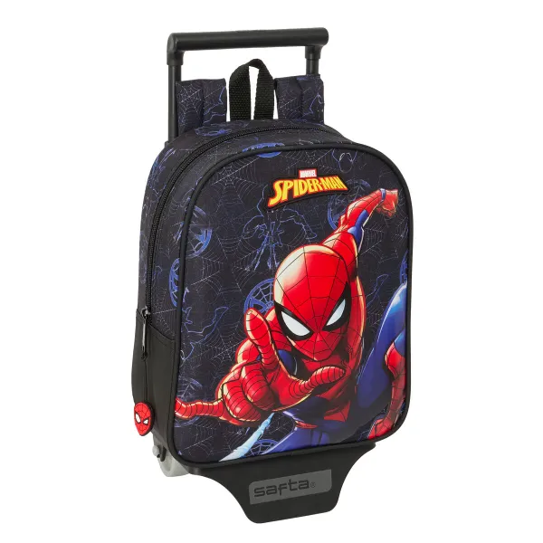 Reppu pyörillä Spider-Man Attack Musta 22 x 27 x 10 cm
