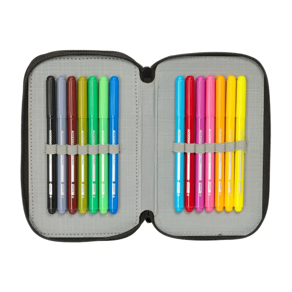 Triple Pencil Case Minecraft Tnt Multicolour 12,5 x 19,5 x 5,5 cm 37 Pieces