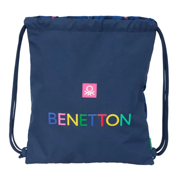 Сумка-рюкзак на веревках Benetton Damero Тёмно Синий 35 x 40 x 1 cm