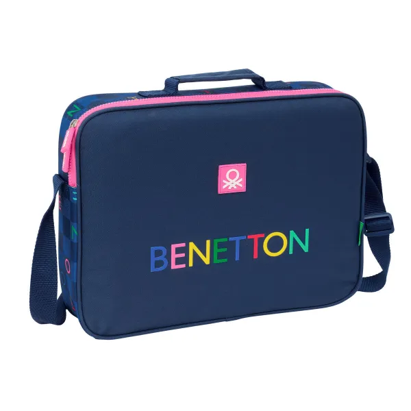 Skolas soma Benetton Damero Tumši Zils 38 x 28 x 6 cm