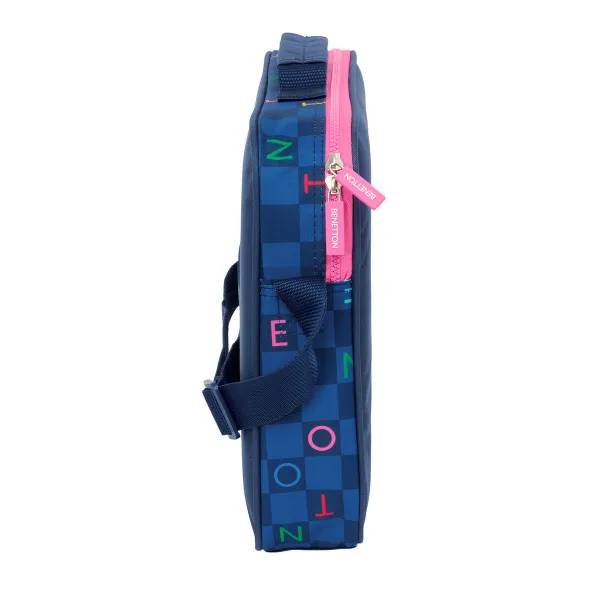 Skolas soma Benetton Damero Tumši Zils 38 x 28 x 6 cm