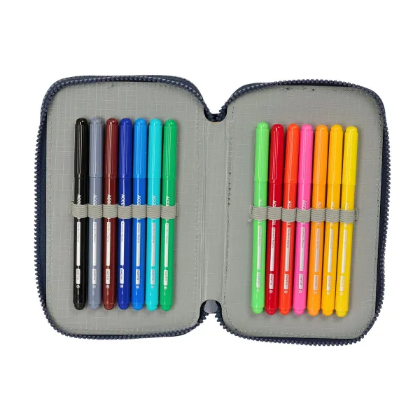 School Case with Accessories El Niño Kook Navy Blue 12,5 x 19,5 x 4 cm 29 Pieces