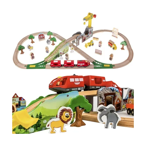 Wooden train track Kruzzel 22495