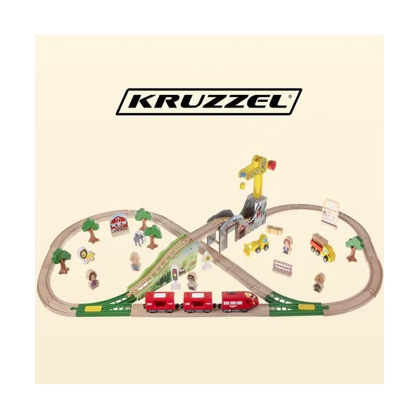 Wooden train track Kruzzel 22495