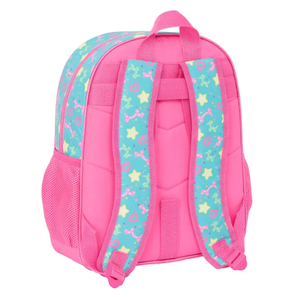 School Bag Gabby's Dollhouse Confetti Pink Turquoise 32 x 38 x 12 cm