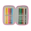 Triple Pencil Case Gabby's Dollhouse Confetti Pink Turquoise 12,5 x 19,5 x 5,5 cm 37 Pieces