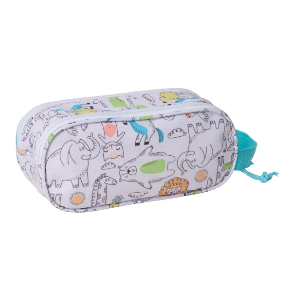 Double Carry-all Safta Blue White 21 x 8 x 6 cm 3D