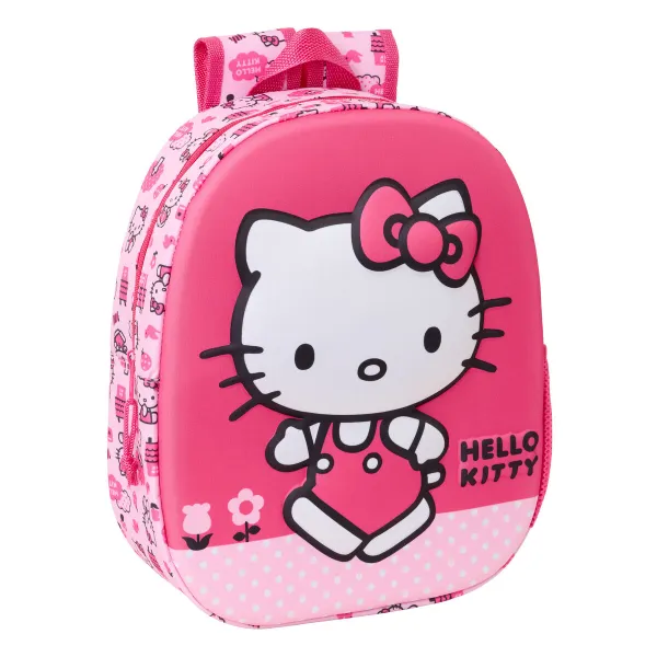 Bērnu soma Hello Kitty Rozā 27 x 33 x 10 cm 3D