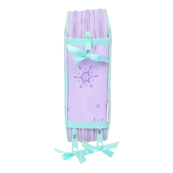 Triple Pencil Case Frozen Spirit Lilac 12,5 x 19,5 x 5,5 cm 37 Pieces