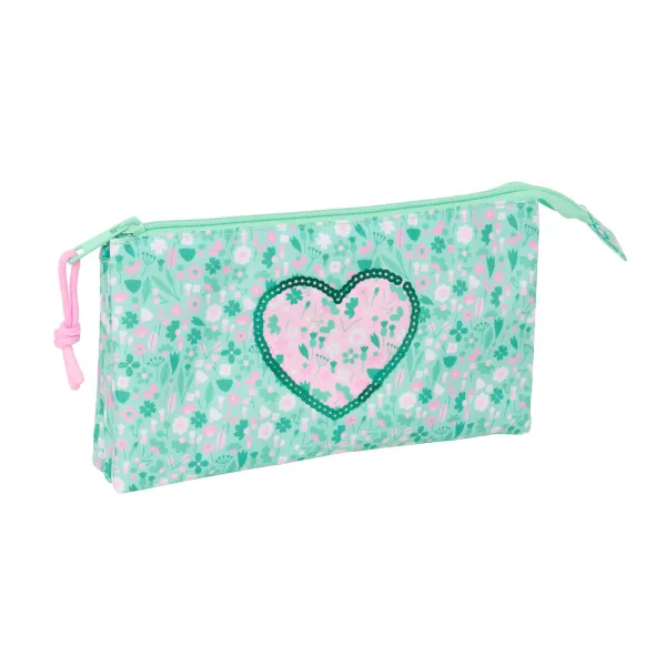Тройной пенал Safta Cuore Мята 22 x 12 x 3 cm