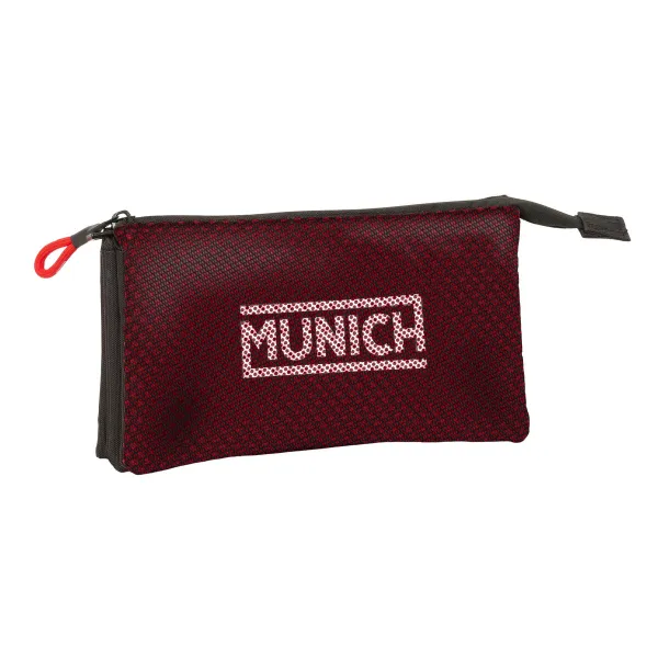 Тройной пенал Munich Vulcan Чёрный 22 x 12 x 3 cm