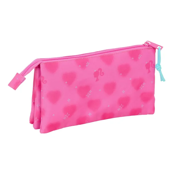 Triple Carry-all Barbie Corazones Pink 22 x 12 x 3 cm