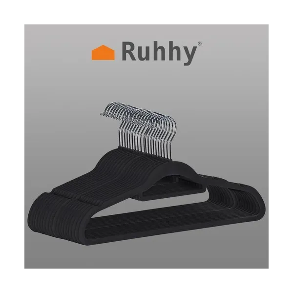 Clothes hanger 20pcs - black Ruhhy 22536