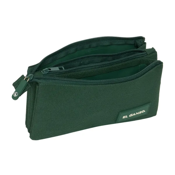 Тройной пенал El Ganso Green Зеленый 22 x 12 x 3 cm