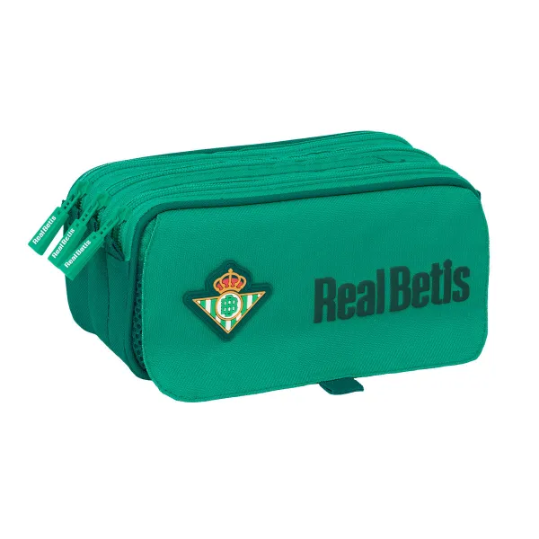 Тройной пенал Real Betis Balompié Зеленый 21,5 x 10 x 8 cm